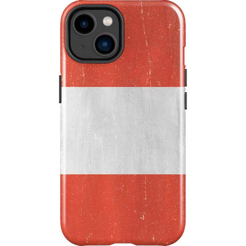 Distressed Austria Flag iPhone 14 Plus Impact Case